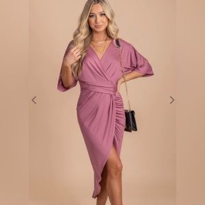 Bella Ella Now or Never Faux Wrap Dress Purple